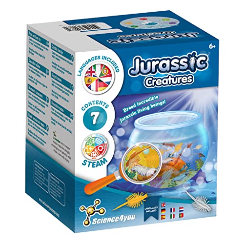 Science4you Criaturas Jurasicas para Niños 6+ Años - CREA tu Ecosistema Acuatico con Dragones de Agua en Acuario, Set Ciencia con Artemias, Juguete Educativo