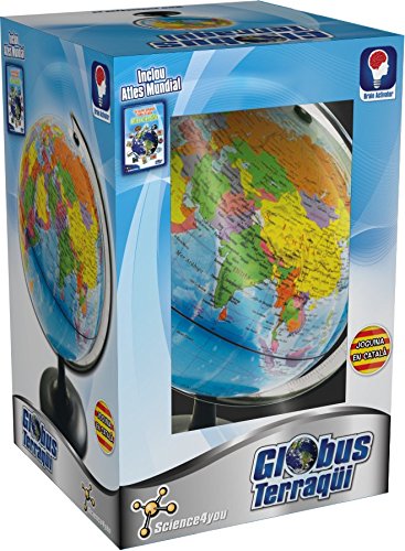 Science4you - Globo Terráqueo y Atlas Mundial, Libro Educativo, Globo Girable para Niños 6 7 8 9 10 Años