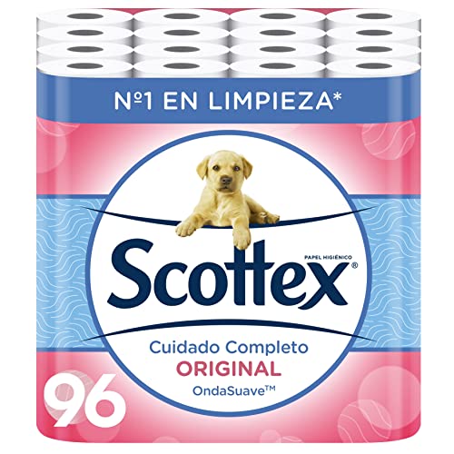 Scottex Original Papel Higiénico 96 rollos, 6 packs de 16 rollos