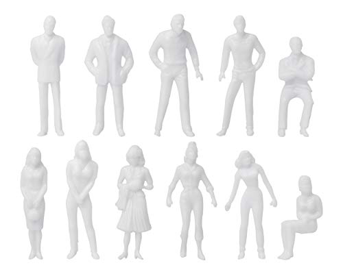 SCSpecial Figuras sin Pintar a Escala 1:50 100 Piezas Surtido de Poses Personas en Miniatura para Proyecto de diseño arquitectónico Escala Maquetas de Trenes ferroviarios Bonsai Decoración del hogar
