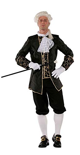 shoperama Marquis - Disfraz barroco para hombre, estilo rococó, traje, disfraz Graf, renacimiento de sade francés, color negro, talla: 54