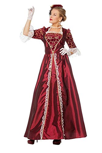 shoperama Marquise - Disfraz barroco para mujer, estilo rococó, vestido de Gräfin y águila francesa, renacimiento, Madame de Pompadour, color burdeos, talla 36