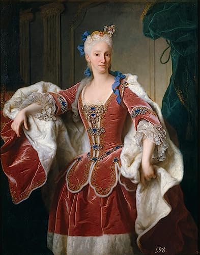 SibeG Lienzo Carteles Arte Impresiones En Lienzo Famoso Retrato de la reina Isabel Farnesio de Jean Ranc Para La Decoración Del Hogar De La Oficina 60x90cm