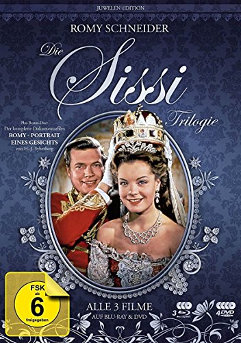 Sissi Trilogie - Juwelen-Edition + Dokumentarfilm "Romy Schneider - Portrait eines Gesichts" [3 DVDs + 3 Blu-rays + Doku-DVD] [Alemania] [Blu-ray]