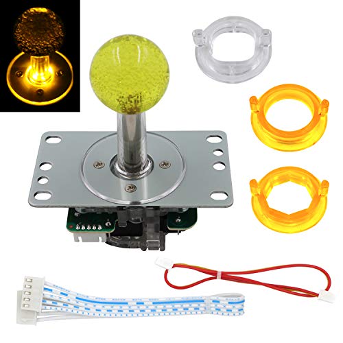 SJ@JX Arcade LED Joystick SANWA Style Fight Game Joystick LED Stick Retro Joy Circular Octagonal Limiter for Retro Pie Raspberry Pi MAME Jamma