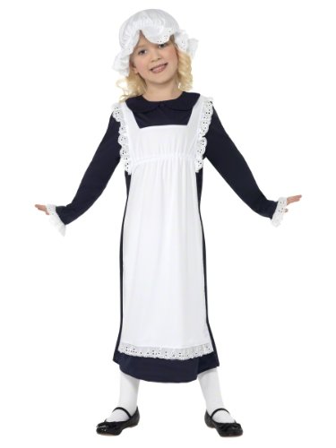 Smiffy'S 33714S Disfraz De Chica Pobre Victoriana, Blanco, S - Edad 4-6 Años