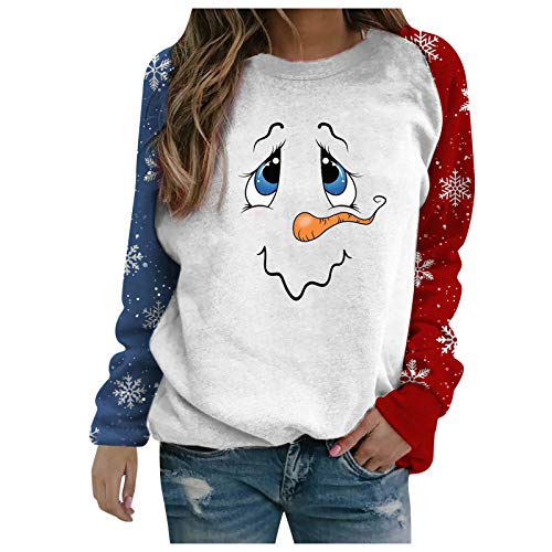 Sudadera Mujer Sin Capucha Navidad - Sudaderas Mujer Largas Sudadera Personalizada Mujer OtoñO Invierno Casual SuéTer Ugly Christmas Sweater Jersey NavideñO Pareja NavideñAs Blusas Abrigo