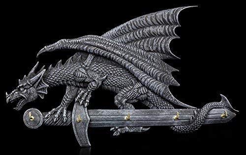Tablero de Llaves - Dragones Figura sobre Espada Decoración Gótica Teclado