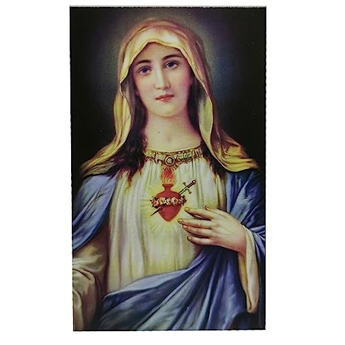 Tarjeta de oración de Ave María, 9 cm, tamaño cartera cristiana