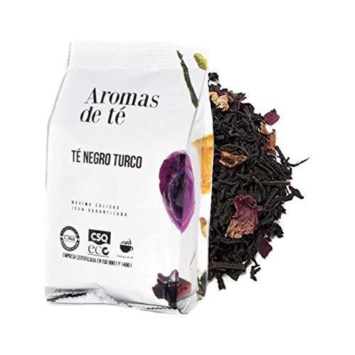 Té Negro Turco - Propiedades Digestivas y Antioxidantes - Elaborado con Canela y Manzana - Infusión Detox - Té Negro de Agradable Sabor y Aroma - 100 g - Aromas de Té