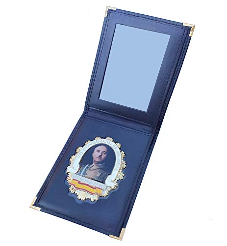 Tiendas LGP- Cartera Portaplaca de Piel- Francisco Franco, Billetera, Color Negro