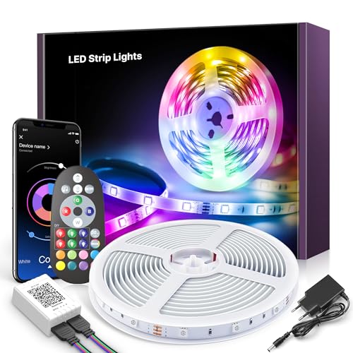 Tiras LED 30M, Bluetooth Luces Led, Control de APP y Remoto Control, 16 Millones de Colores, Sincronización de Música, Tira de Luz para Habitación, Techo, Fiesta y Decoración