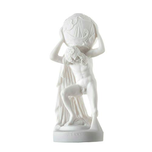 Titan Atlas Alabastro Estatua Griega Escultura Artefacto Griego Antiguo 22 cm