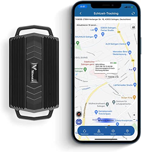 TKMARS Localizador GPS con Imanes Potentes, 50 días en Espera,Impermeable, Seguimiento en Tiempo Real,Repetición de Ruta histórica,con Aplicación Gratuita, para Camión, Barco, Vehículo, Motocicleta