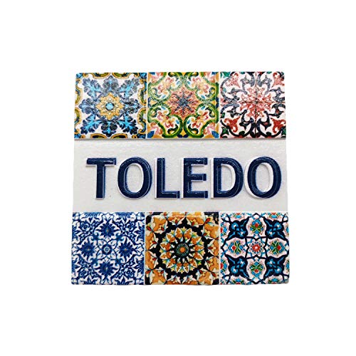 Toledo España imán de Nevera 3D Recuerdos de Viaje de Resina, decoración Hecha a Mano para el hogar y la Cocina Toledo imán de Nevera colección Regalo