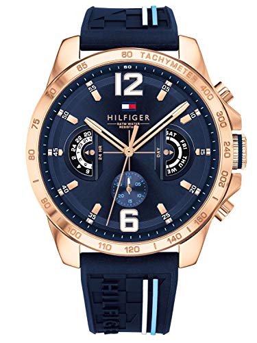 Tommy Hilfiger Reloj Analógico de Cuarzo multifunción para hombre con Correa en silicona Azul Marino - 1791474