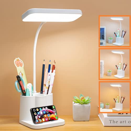 Tovarin Lampara Escritorio LED Flexo LED escritorio 3 Modos y 8 Niveles de Brillo Lampara Led,Flexo Escritorio Regulable con Cuello de Cisne de 360° Cuidado Ocular Luz LED