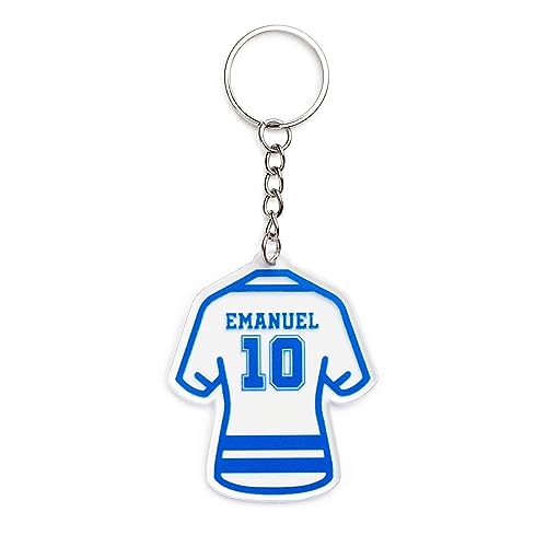 Transparent Gift Llavero Personalizado con Camiseta Fútbol con Nombre y Número. Regalos personalizados para Pareja, Novio, Novia, Amigos, Regalos San Valetín, Regalos Originales Hombre, Día del Padre