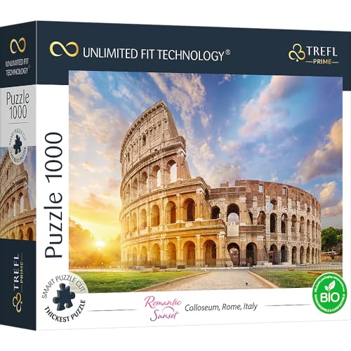 Trefl Prime - Uft Puzzle Romantic Sunset: Colloseum, Rome, Italy - 1000 Piezas, Cartón Más Grueso, Bio, Roma, Italia, Coliseo, Puesta De Sol, Entretenimiento para Adultos Y Niños Mayores De 12 Años