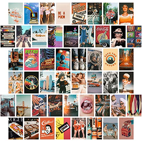 TROOPIC - 50 Fotos Pared Decoración Habitación Adolescente Aesthetic, Posters para Pared Vintage, 10 x 15 cm, Acabado Mate en papel de 300 gramos. Hecho en España