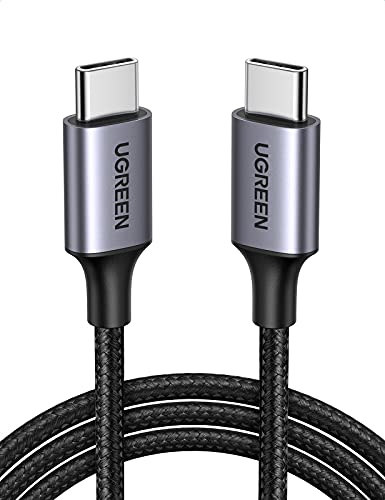 UGREEN Cable USB C a USB C 60W PD 3.0, Cable Tipo C Carga Rápida USB 2.0 Nylon Compatible con iPhone 15 Plus Pro Max, Galaxy S23,S23+,S23 Ultra,S22,A53, Google Pixel 6a,7, etc 1M