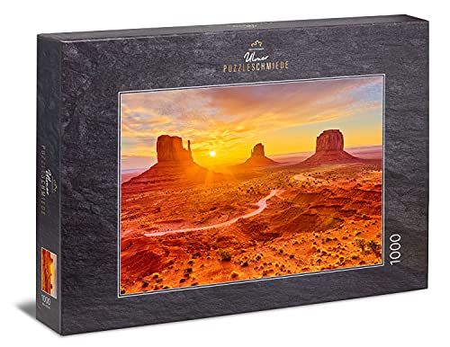 Ulmer Puzzleschmiede - Puzzle Valle de los Monumentos: Puzzle de 1000 Piezas - Motivo de Rompecabezas del Famoso Paisaje del Salvaje Oeste Entre Utah y Arizona, Estados Unidos