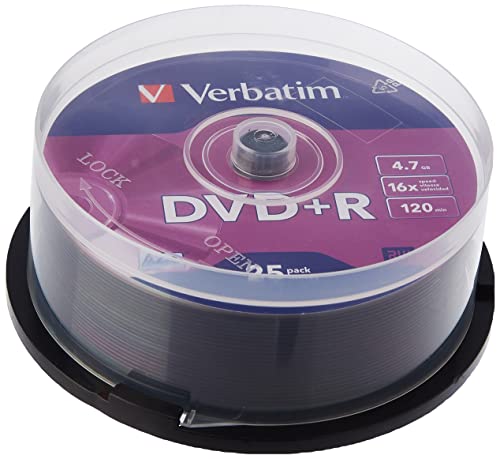 Verbatim 43500 - DVD+R (pack 25 unidades), color plateado