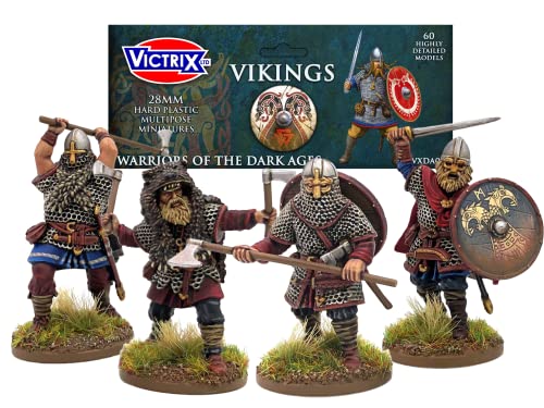 Vikings Guerreros de las Edades Oscuras 28mm Figuras históricas de plástico