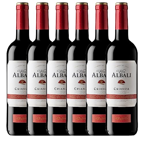 Viña Albali Tempranillo Crianza Tinto D.O. Valdepeñas Vino - Paquete de 6 x 750 ml - Total: 4500 ml