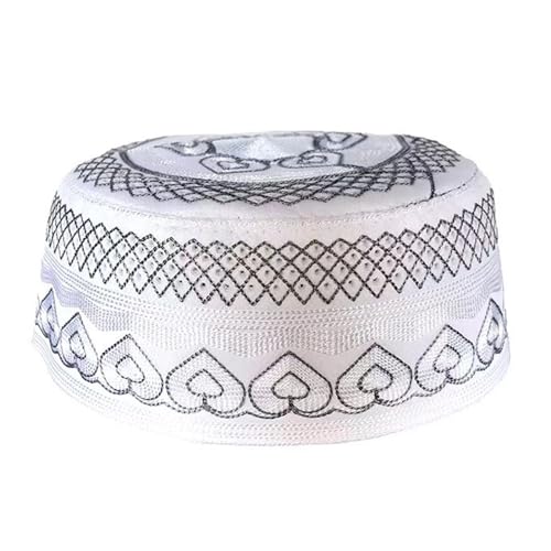 WATERBELINE Gorro Islámico,Parte Superior Plana Musulmanes Sombrero Informal Gorro Islámico Bordado para Mujeres Hombres Sombrero Tradicional Transpirable Suministros De Iglesia De Oración Suave