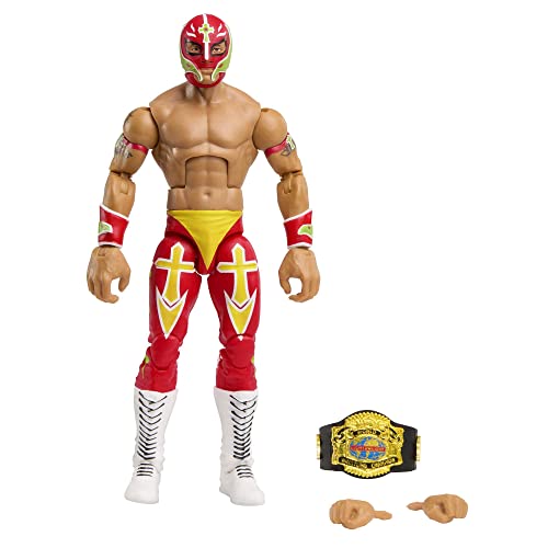 WWE Figuras de acción Elite Rey Mysterio Figura con Accesorios | Regalos coleccionables, HKN82