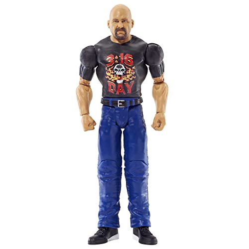 WWE HDD34 Stone Cold Steve Austin - Figura de acción móvil de 15 cm para Jugar y coleccionar, Juguete para niños a Partir de 6 años