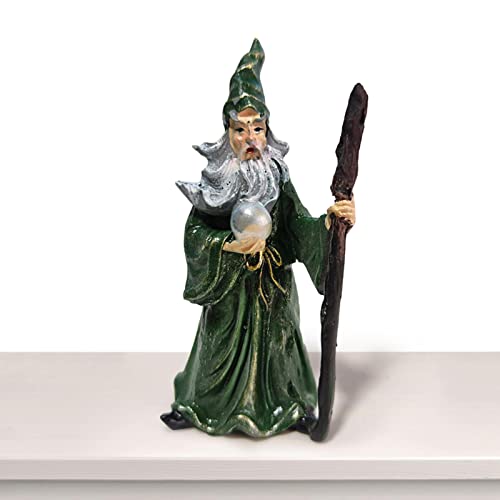 Yusheng Figura de bruja estatua de mago - Estatua de coleccionista del mago | Estatua de fiesta de Halloween, decoración original del hogar, decoración de resina para fiestas temáticas