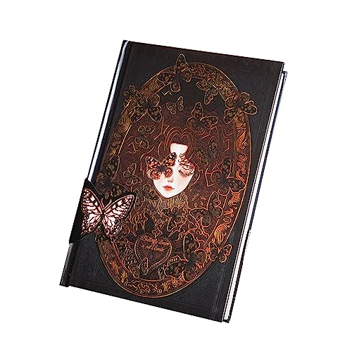 ZEONIK Manual gótico Retro Creativo a5 Literatura y Arte Pintado a Mano Estampado en Caliente Color Palabras Tapa Dura Diario Notas Manual